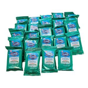 24-Pack Lot Clorox Travel To Go Packs Individual Packs With 9 wipes‎ In Package